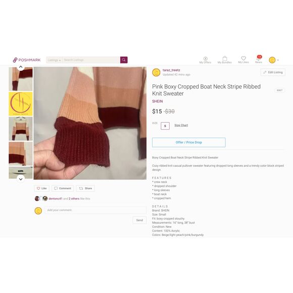 Womens Cropped Sweaters Bundle Set of 3 Size S-M - Picture 6 of 10